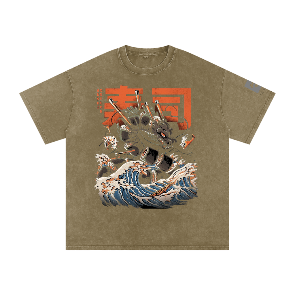 Snow Washed Oversized Cotton T-Shirt