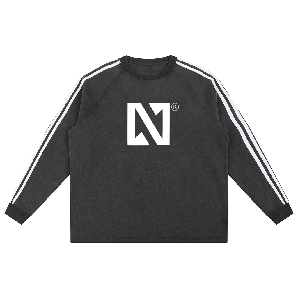 Snow Washed Contrast Tape Sweatshirt