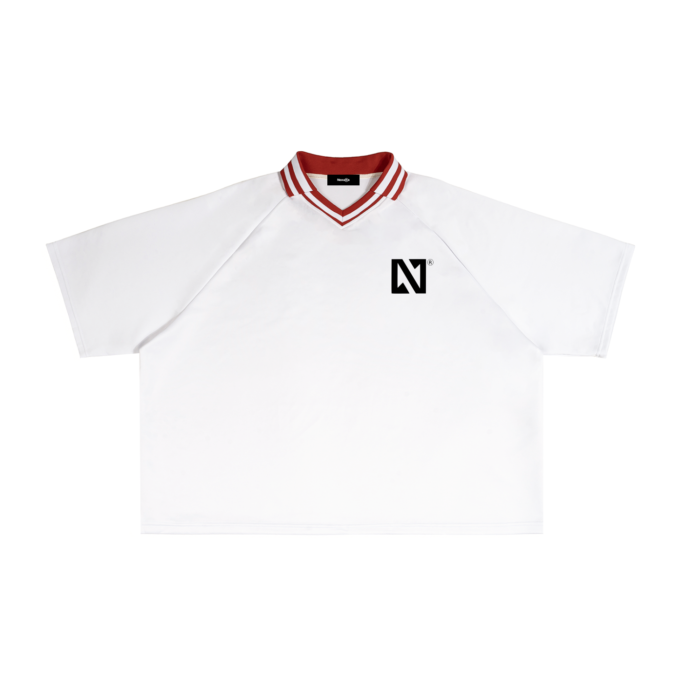 Contrast Lapel Collar Boxy T-Shirt