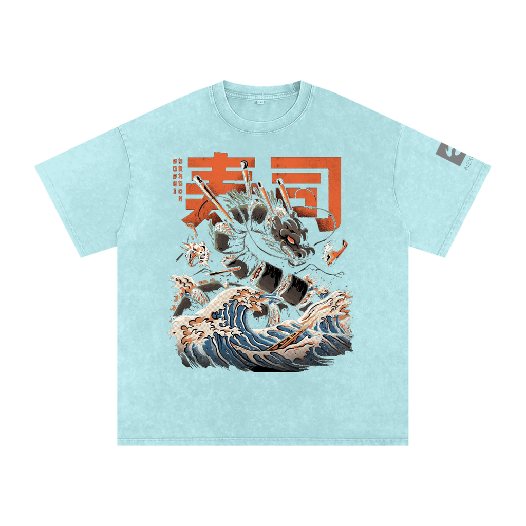 Snow Washed Oversized Cotton T-Shirt