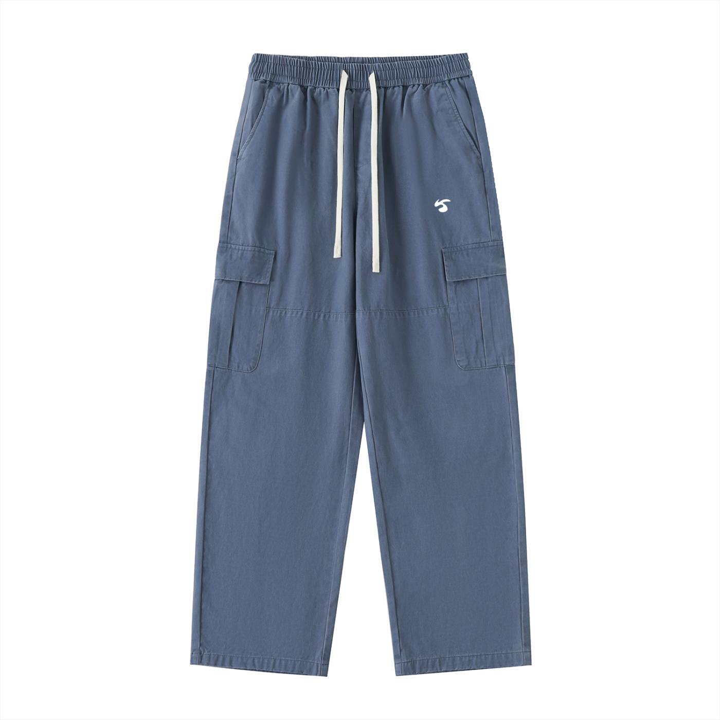 Drawstring Waist Straight-Leg Cargo Pants